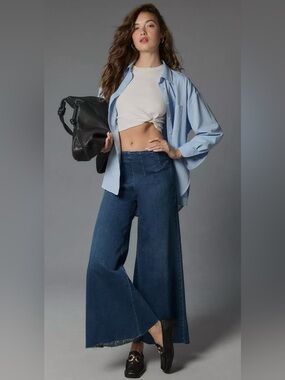 Anthropologie Pilcro A-Line Trapeze High-Rise Wide Leg Jeans Size 25